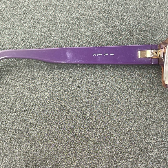 RARE FIND!! Vintage Gucci Eyeglasses GG Made in Italy Violet/Brown - Picture 10 of 12